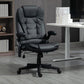Black padded massage office chair with headrest, armrests, and five-star base