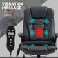 Black massage office chair with heated back panel and padded seat
