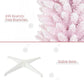 Snow-flocked pencil Christmas tree with white X-shaped stable base