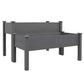 Gray two-tier raised garden bed with four legs, wooden elevated planter box