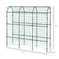 Green garden arch trellis with wire mesh, arched frame, and four support legs