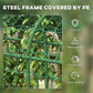 Green metal arch trellis with PE-covered wire grid for climbing plants