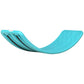 Teal-blue wobble board with zigzag grip texture and curved rocker design