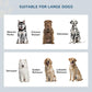 Gray raised dog feeding cabinet sized for large dogs