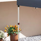 Pop-up canopy frame leg with dark navy roof edge