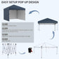 Navy pop-up canopy tent with pop-up frame and attached sidewalls
