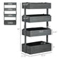 Gray 4-tier vertical planter with size dimensions shown