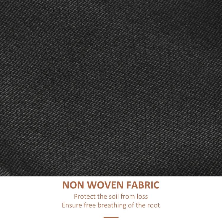 Non-woven fabric liner for planter beds, shown in a close-up