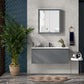 Bathroom mirror cabinet with double mirrored doors in white frame, wall-mounted