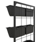 Black wall planter frame with two visible tiers and rectangular hanging pots