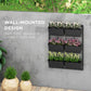 Black 3-tier wall planter with six rectangular pots for indoor or outdoor use