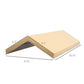 Beige carport canopy cover dimension diagram with angled corner sections