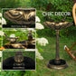 Bronze decorative bird bath pedestal with shell-style basin and two bird statues