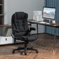 Black high-back massage office chair with foot base and padded armrests