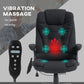 Black massage office chair showing vibrating nodes and red heat area on seat