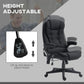 Black height-adjustable massage chair with remote control and padded headrest