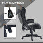 Black massage office chair with tilt mechanism and adjustable tension control