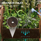 Wooden wagon planter box with drainage holes, filled with plants
