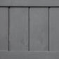 Dark gray wooden planter box wall panels with vertical slats