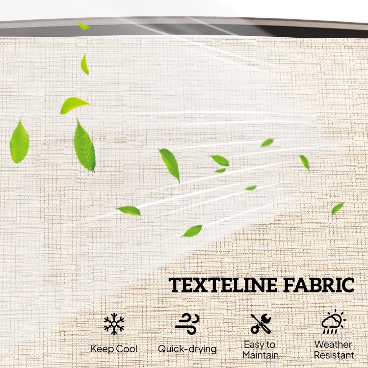Light beige breathable textilene fabric panel for outdoor chair seat and back