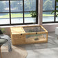 Wood reptile terrarium with mesh lid panel and front access doorway