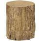Bark-textured concrete stump side table, cylindrical stool with round top