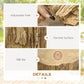 Tree stump end table details collage with adjustable feet, textured top, and painted surface