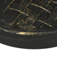 Round concrete umbrella base with dark finish