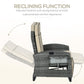 Outdoor reclining chair showing raised footrest and adjustable backrest design
