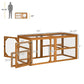 Wooden chicken run add-on with wire mesh panels and hinged front door, honey frame