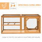 Wooden chicken run add-on interior view with wire mesh walls and wooden perch bars