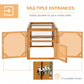 Wooden chicken run add-on with multiple side entry doors and wire mesh panels