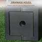 Black planter base with circular drainage hole