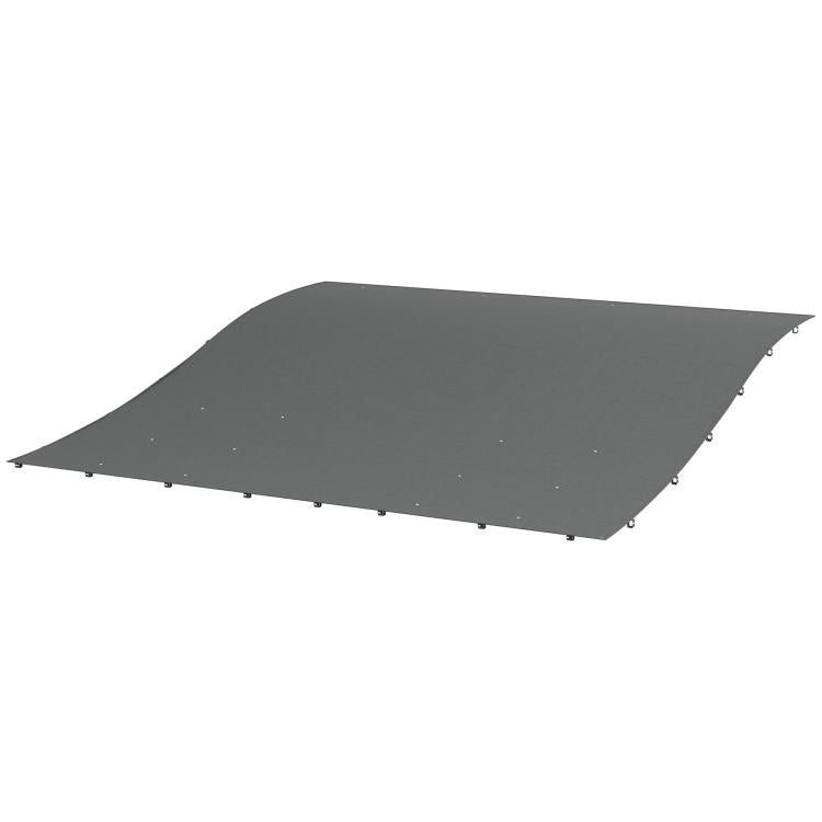 Dark gray pergola shade canopy replacement cover with grommet edge and curved shape