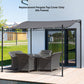 Dark gray pergola canopy replacement cover with curved top and hanging grommets