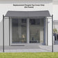 Dark gray pergola top cover only, no-frame fabric canopy with visible side panels
