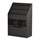 Kids book rack with two open shelves and a pull-out drawer, dark brown finish.