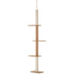 Tall light brown cat tower with multiple flat perches and a central scratching post