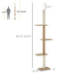 Light brown cat tower size diagram showing four-tier layout and platform spacing