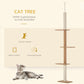 Light brown cat tree with stacked perches and sisal-covered scratching posts