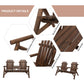 Carbonized wood Adirondack bench with center table, product design detail