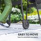 Charcoal BBQ grill and smoker combo wheel for easy outdoor mobility
