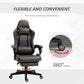 Dark brown gaming chair with 360 swivel base and high back padding