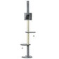 Grey cat tree with stacked round platforms and top square condo