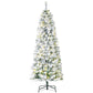 6ft slim artificial fir tree with snow flocking and warm LED lights