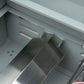 Pull-out grease tray inside the 2-burner gas grill base