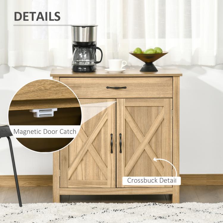 Cabinet doors with crossbuck pattern and magnetic door catch detail