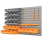 44 PCS Wall Mounted Pegboard Tool Organizer Rack Kit with Various Sized Storage Bins, Pegboard and Hooks, Orange