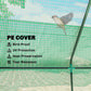 Green mini greenhouse door section with transparent mesh wall and frame