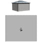 Gray gazebo sidewall fabric panel with small hanging tab